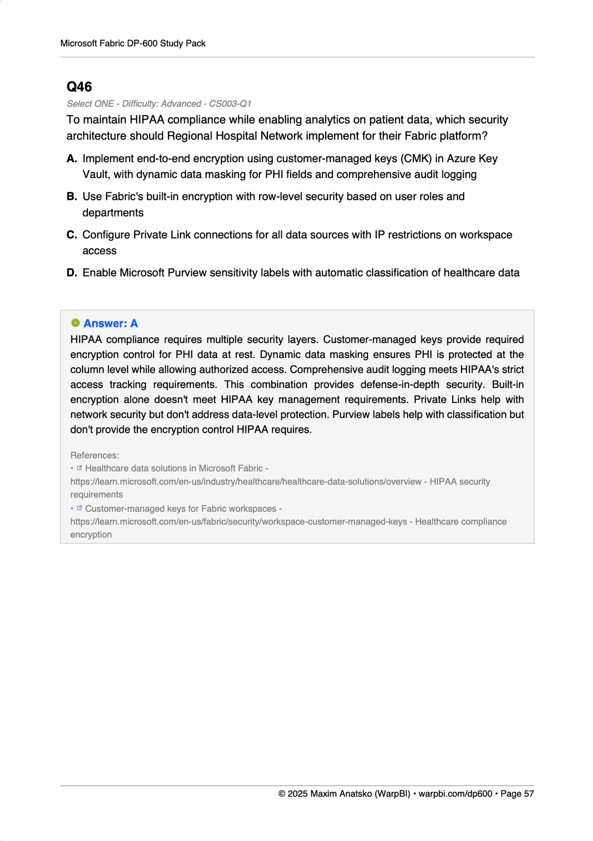 Encryption & Compliance sample question