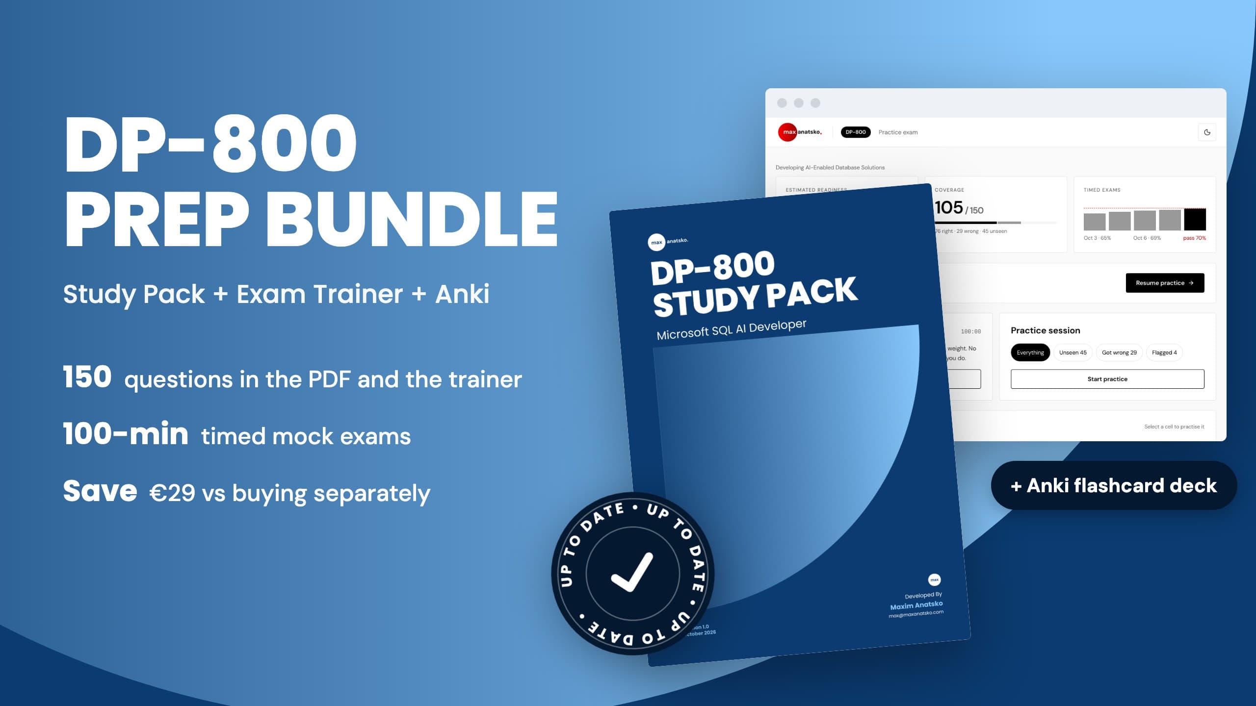 DP-800 Prep Bundle: the Study Pack PDF, the Exam Trainer and an Anki deck